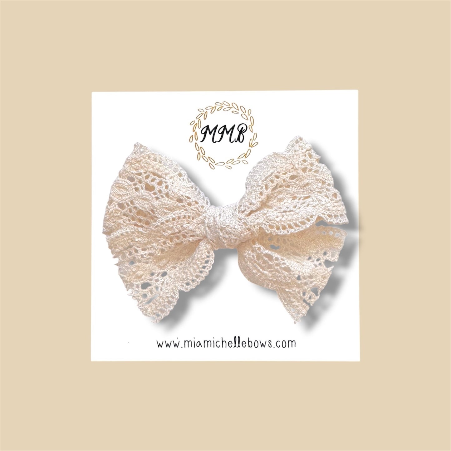 Ivory Cotton Lace Bow