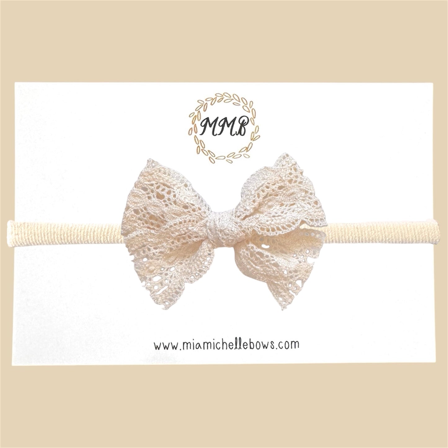 Ivory Cotton Lace Bow