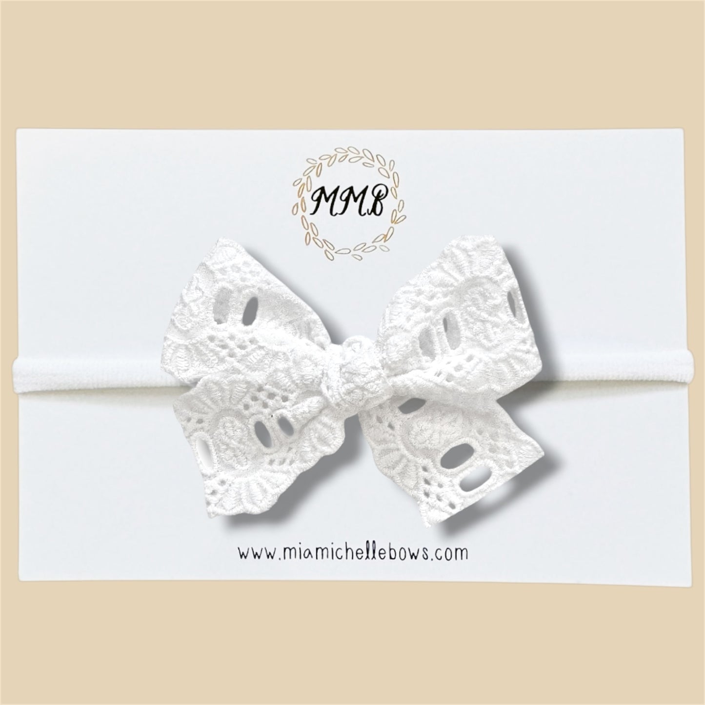 White Cotton Lace Bow