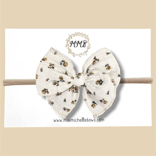 Gauze Brown Floral Fairytale Bow