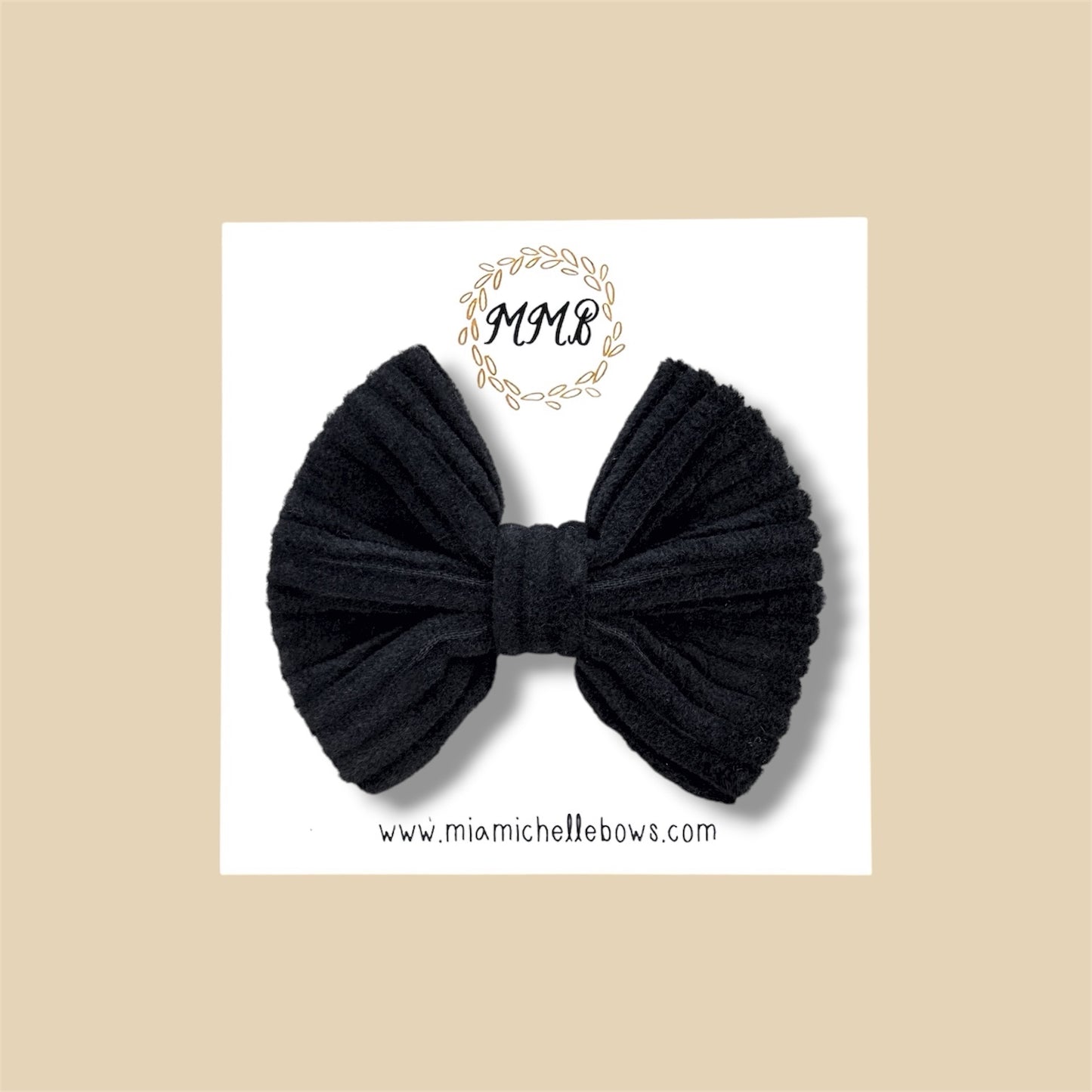 Black Corduroy Bow