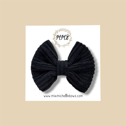 Black Corduroy Bow