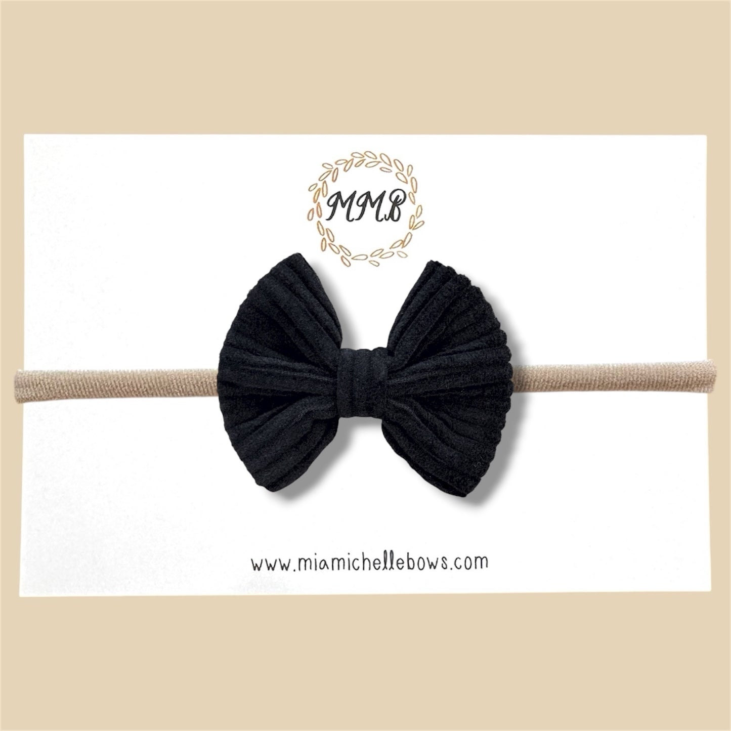Black Corduroy Bow