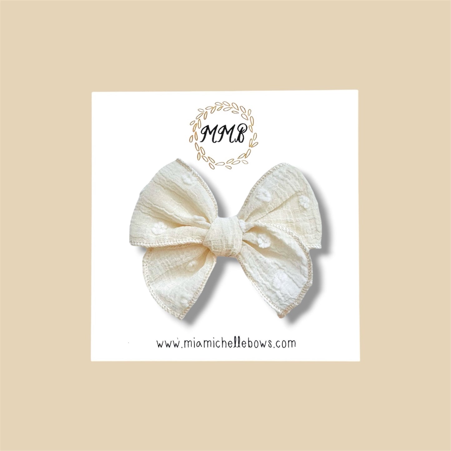 Ivory Swiss Dot Fairytale Bow