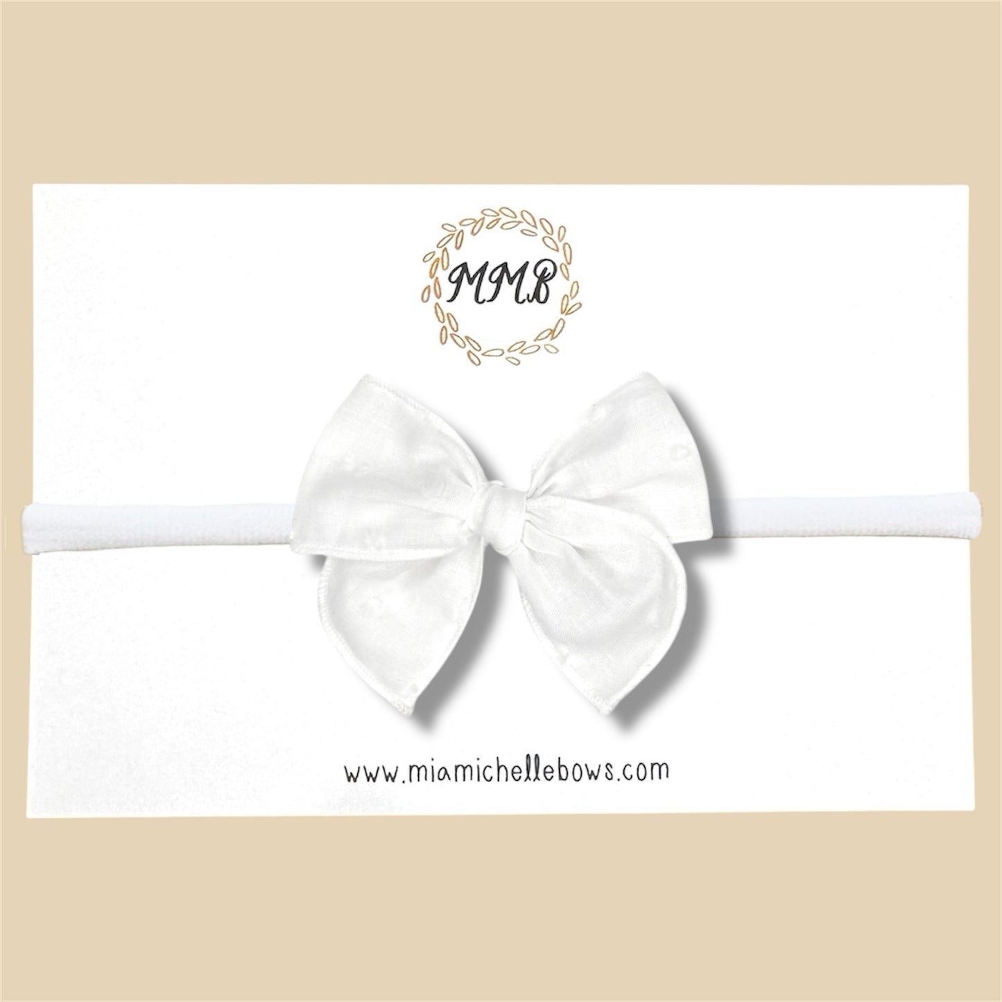 White Swiss Dot Fairytale Bow