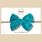 Hand-tied Teal Lace Bow