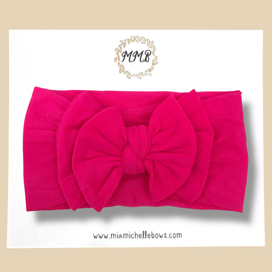 Magenta Double Layer Bow Headwrap