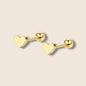 Gold Heart Screw Back Studs