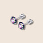 8mm Silver Iridescent Black CZ Rhinestone Screw Back Studs