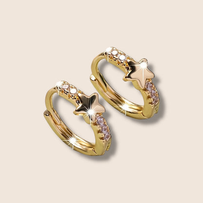 CZ Star Huggie Hoops