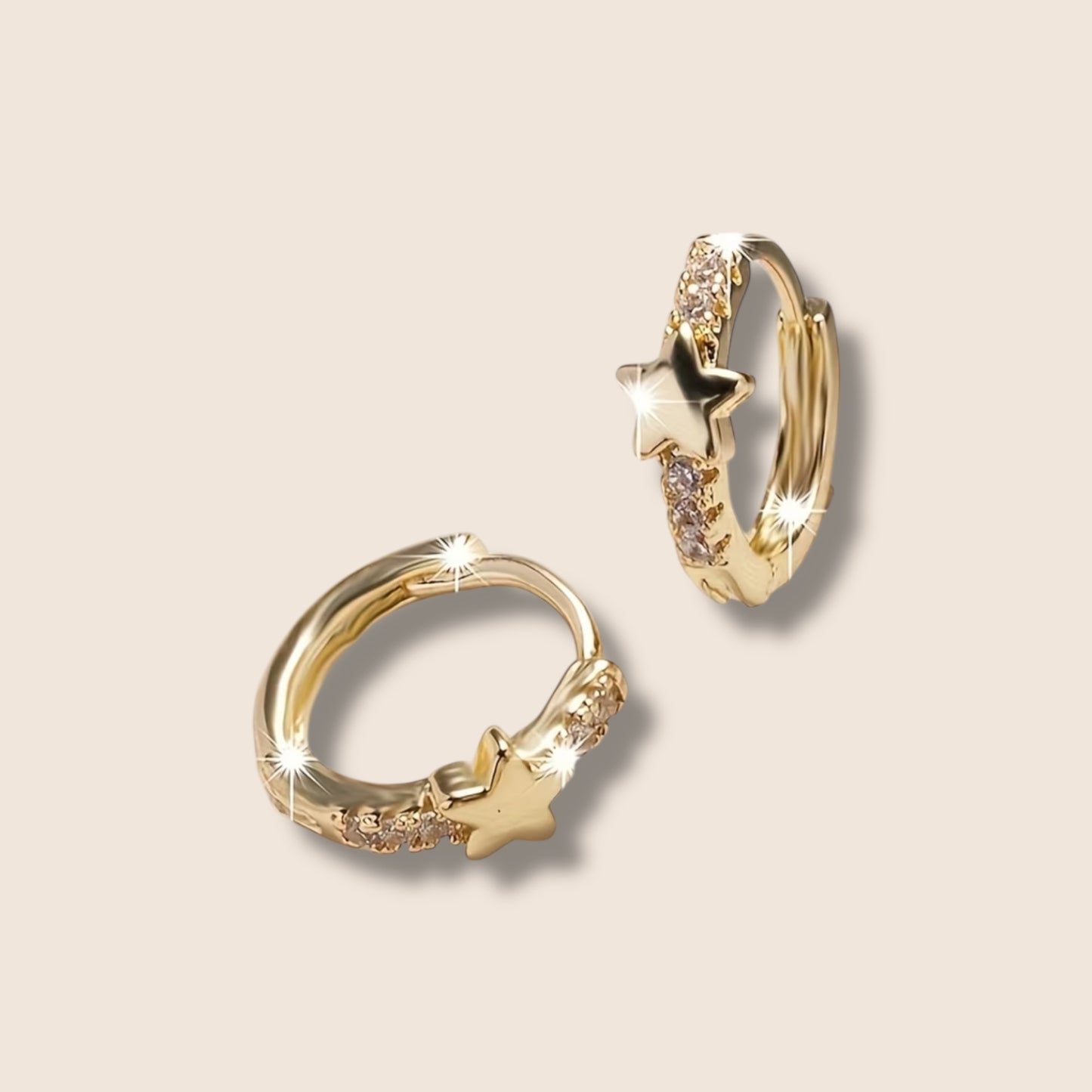 CZ Star Huggie Hoops