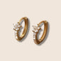 CZ Mini Flower Huggie Hoops