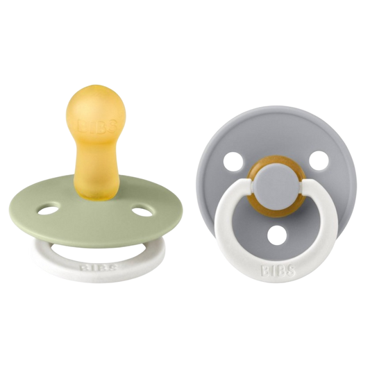 Bibs Colour Glow Pacifier 2 Pack- Sage Glow/ Cloud Glow