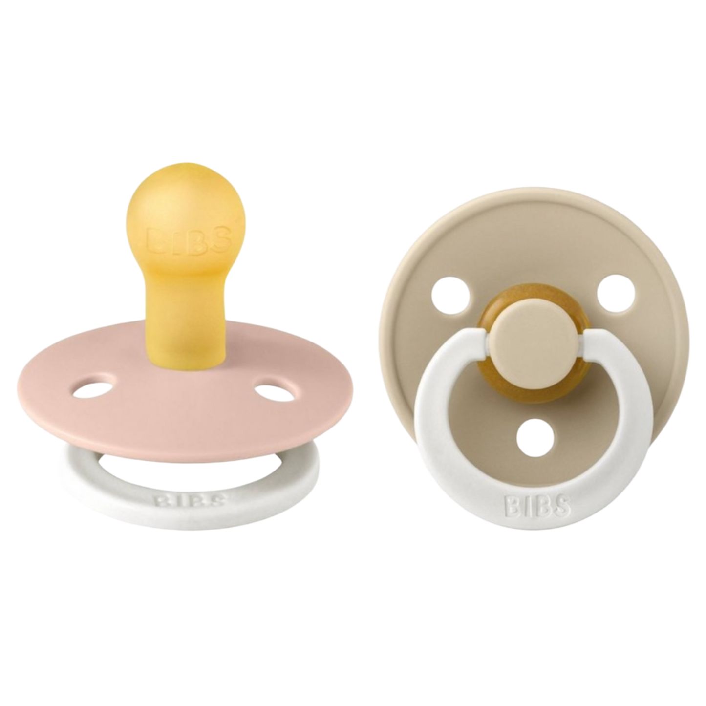 Bibs Colour Glow Pacifier 2 Pack- Blush Glow/ Vanilla Glow