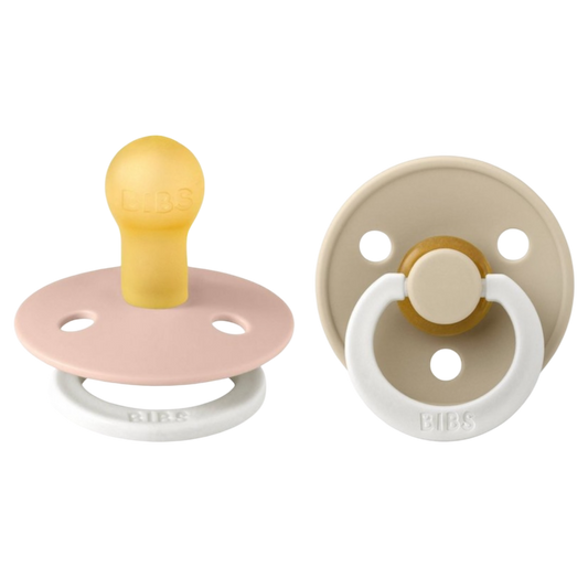 Bibs Colour Glow Pacifier 2 Pack- Blush Glow/ Vanilla Glow