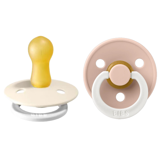 Bibs Colour Glow Pacifier 2 Pack- Vanilla Glow/ Blush Glow