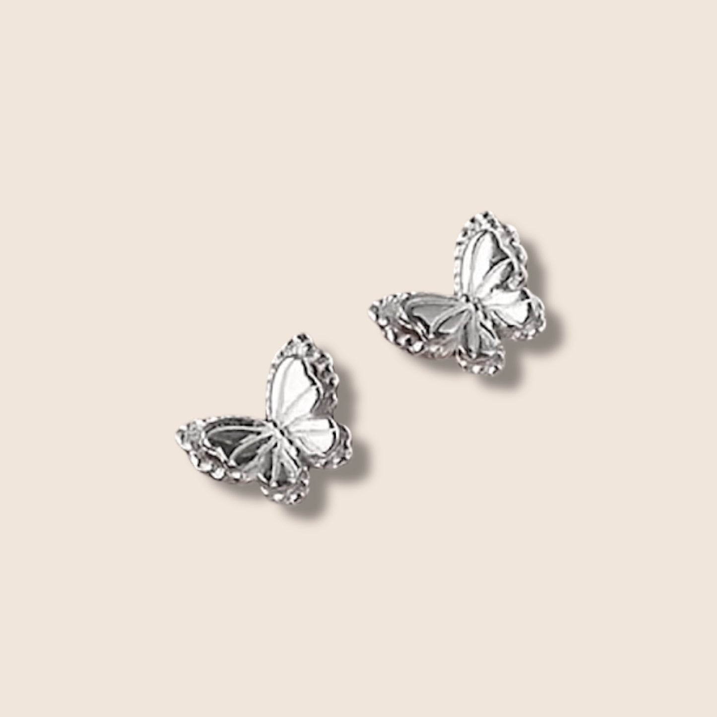 Silver Butterfly Screw Back Studs
