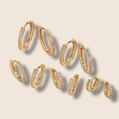 Gold CZ Hoops