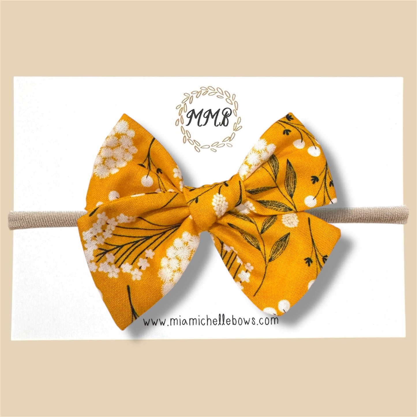 Hand-tied Mustard Meadows Bow
