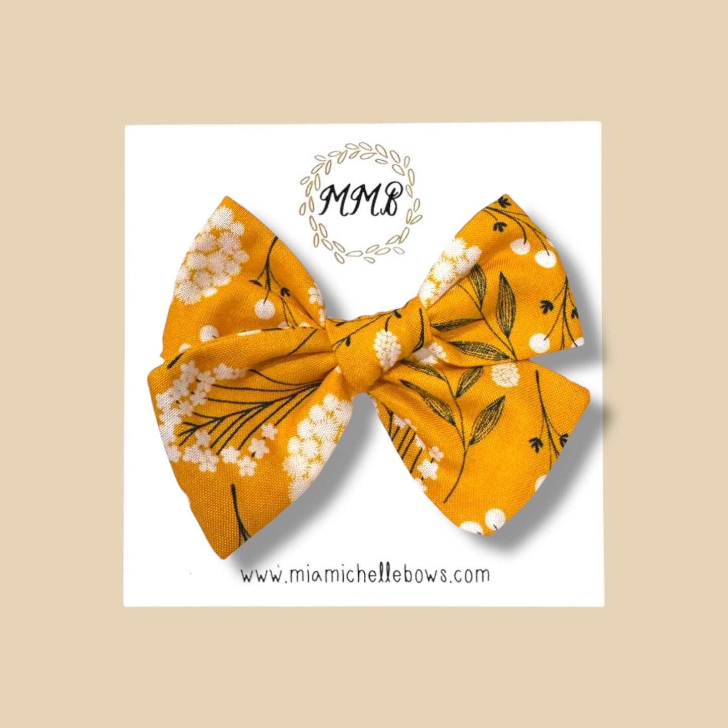 Hand-tied Mustard Meadows Bow
