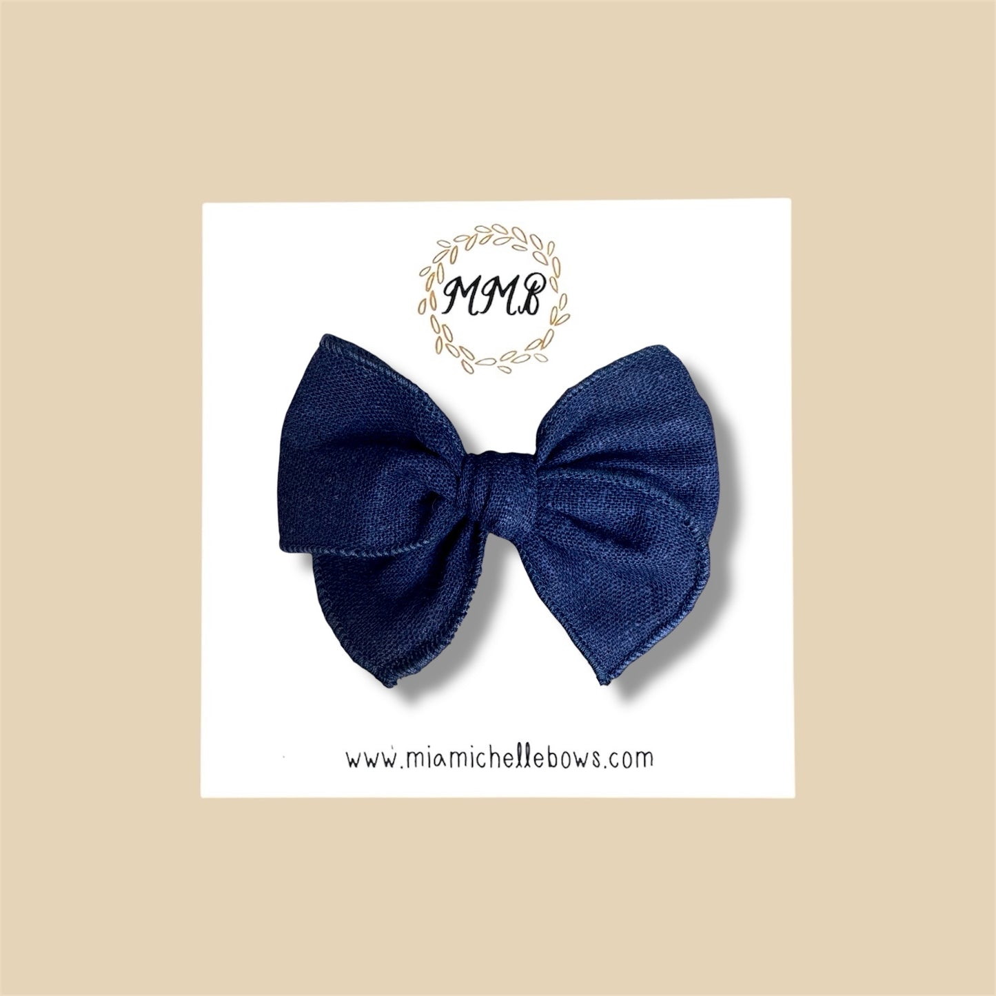 Navy Blue Denim Fairytale Bow