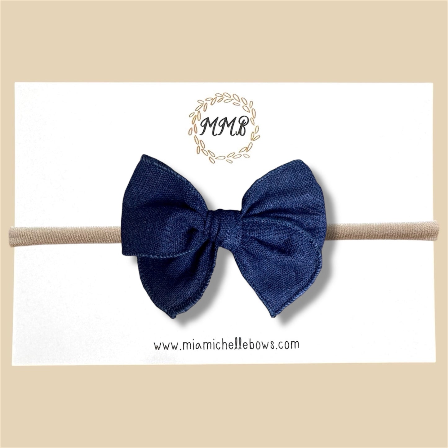 Navy Blue Denim Fairytale Bow