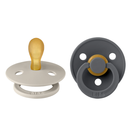Bibs Colour Pacifier Symmetrical 2 Pack- Sand/Iron