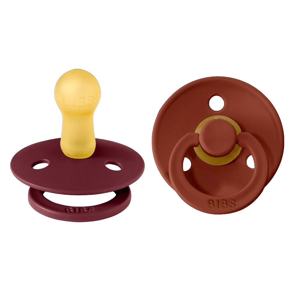 Bibs Colour Pacifier 2 Pack—Rust & Elderberry