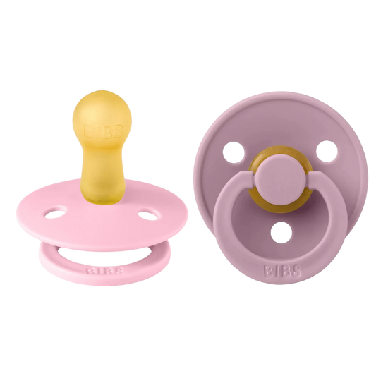 Bibs Colour Pacifier 2 Pack—Baby Pink & Heather
