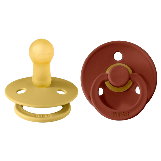 Bibs Colour Pacifier 2 Pack—Mustard & Rust