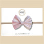 Pink Dragon Iridescent Scalloped Vegan Leather Bow