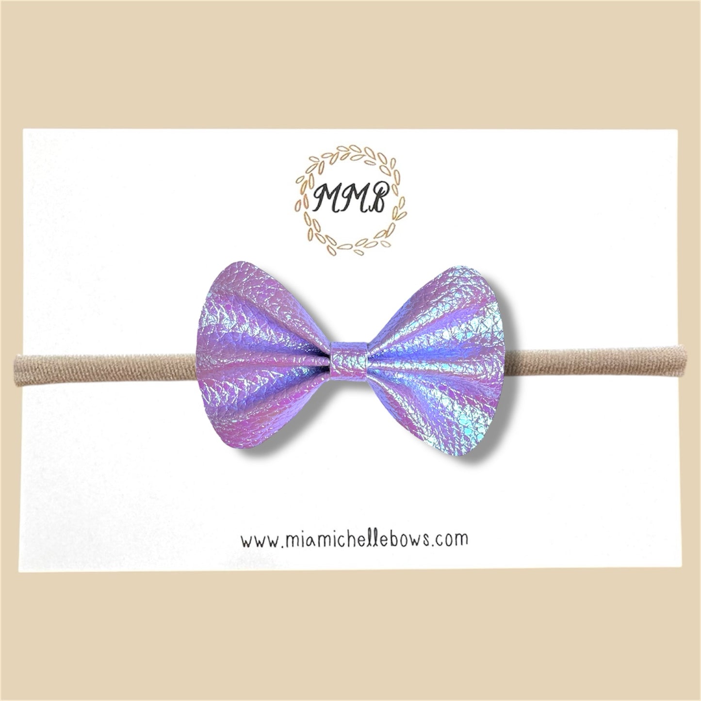 Purple Iridescent Vegan Leather Bow