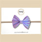 Purple Iridescent Scalloped Vegan Leather Bow