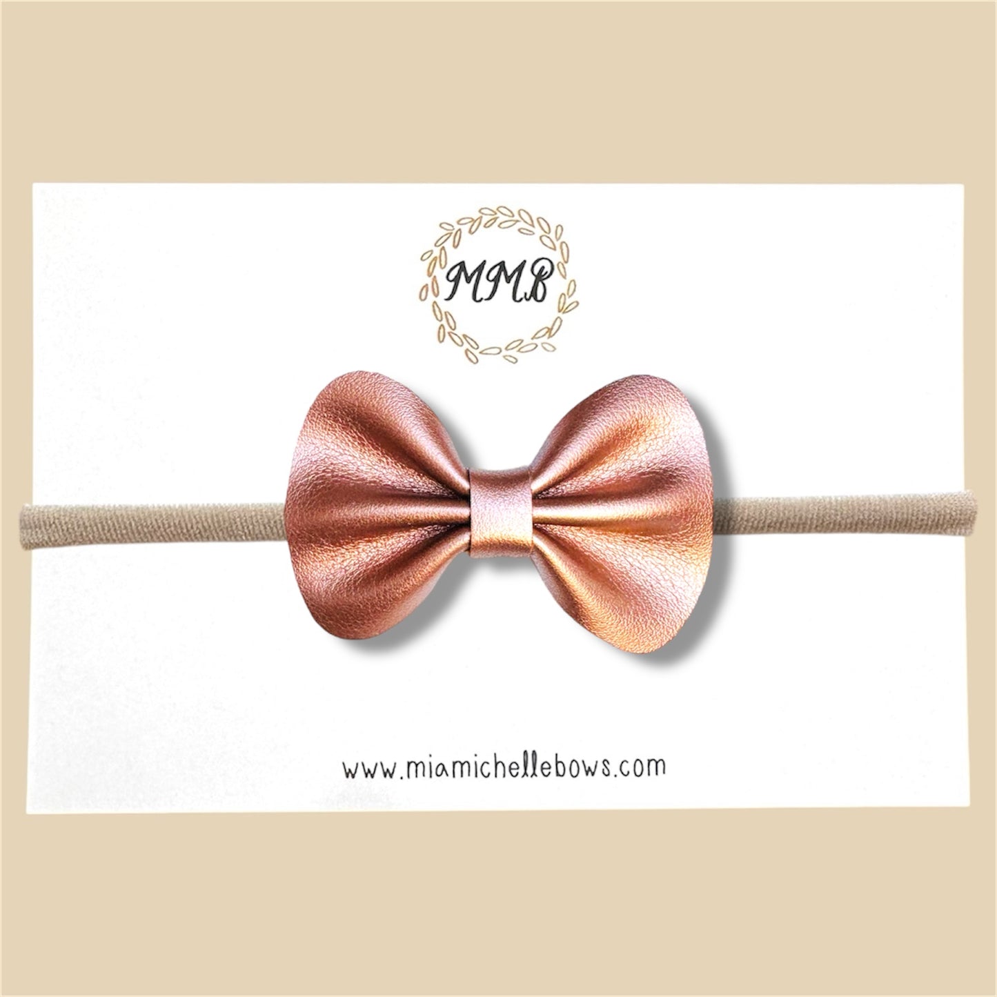 Copper Penny Vegan Leather Bow