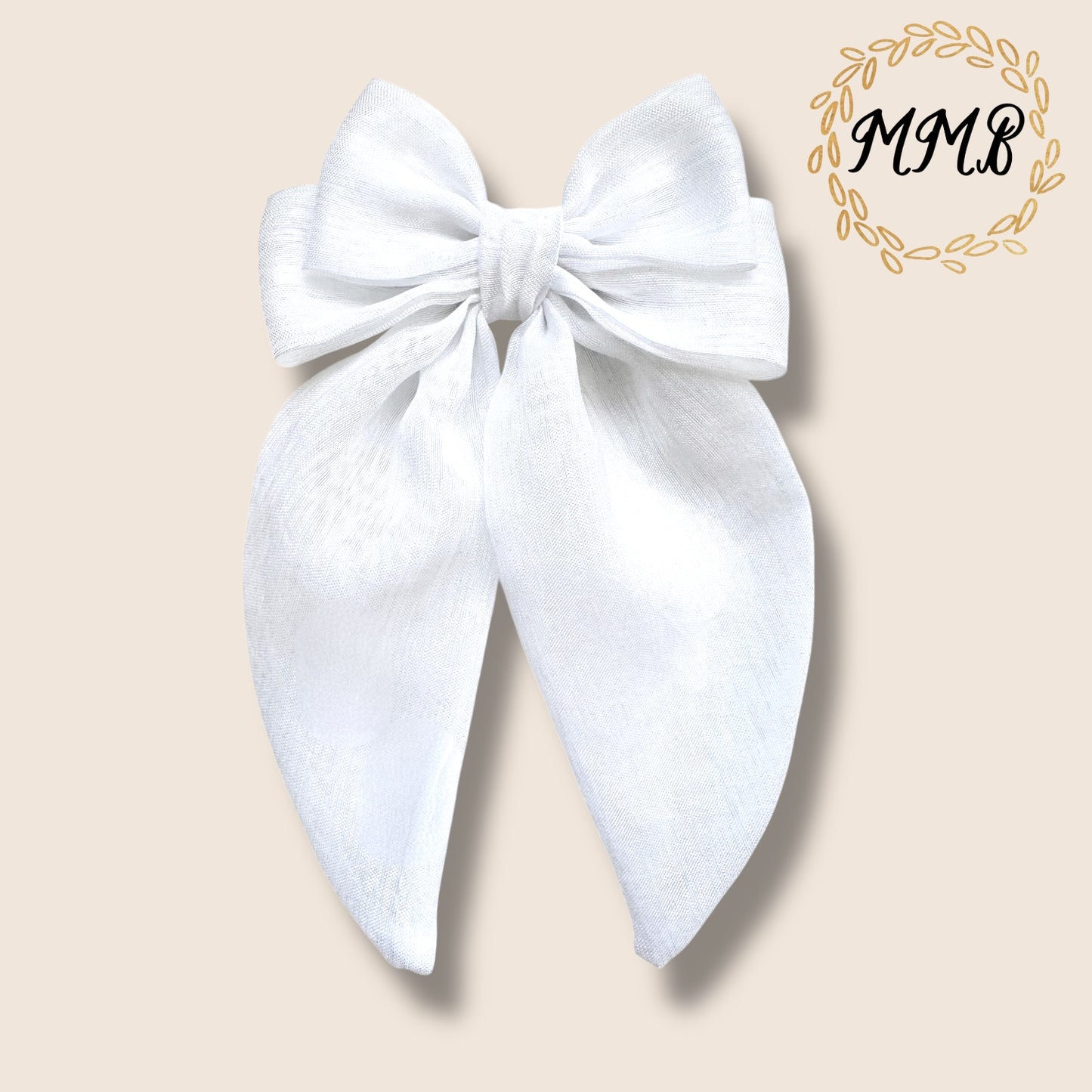 White Semi-sheer Luxe Bow