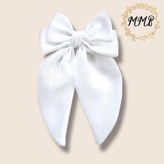 White Semi-sheer Luxe Bow