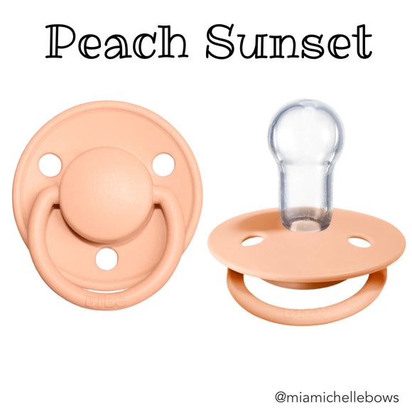 Bibs De Lux Silicone ONE SIZE Pacifier in Peach Sunset