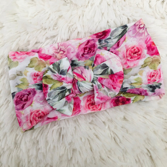 Spring Rose Floral Printed Headwrap
