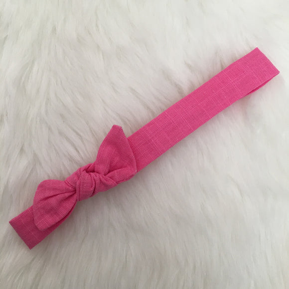 Retro Knot Headband in Bright Pink
