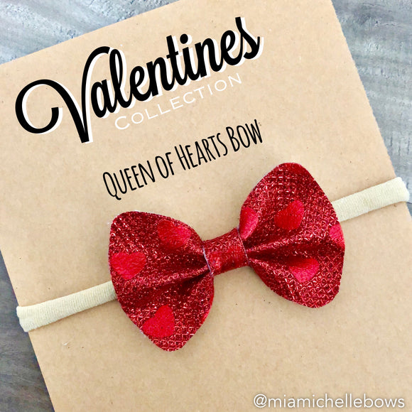 Red Queen of Hearts Glitter Bow