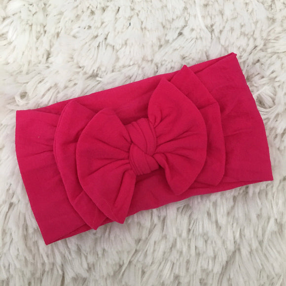 Magenta Double Layer Bow Headwrap