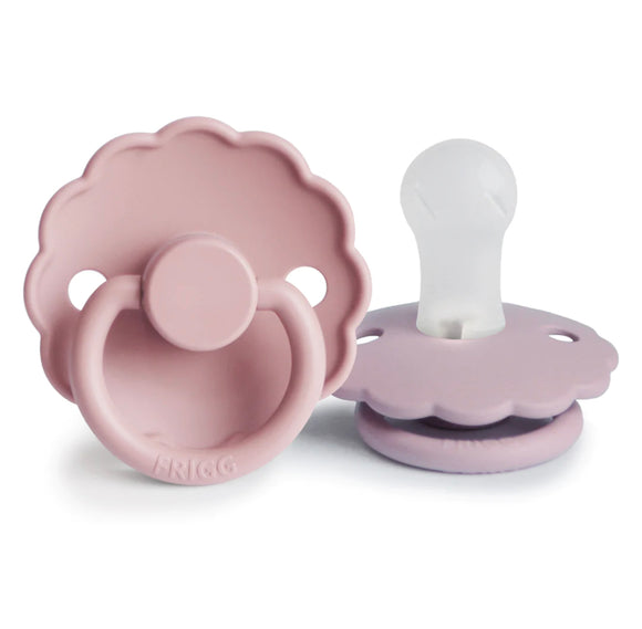 Baby Pink & Soft Lilac SILICONE FRIGG Daisy Pacifier 2 pack