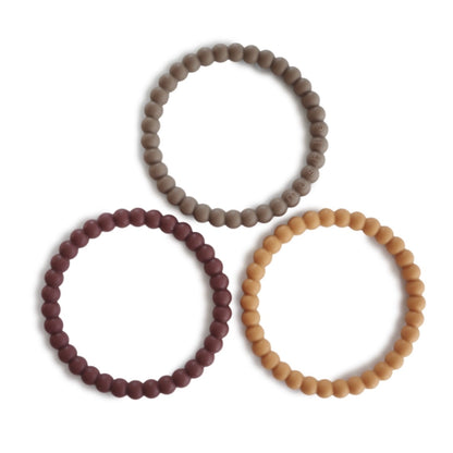 Mushie Pearl / Flower Teething Bracelet 3 Pack