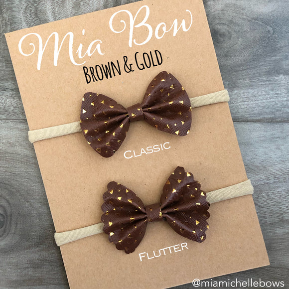 Tortoise Shell Genuine Leather Bow – Mia Michelle Bows