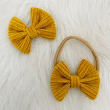 Mustard Corduroy Bow