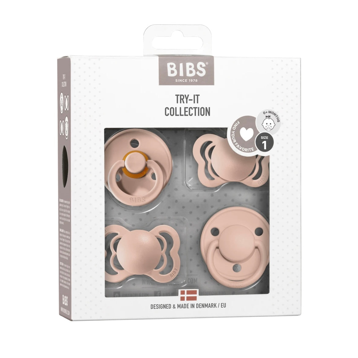 New Baby Bibs Try-It Collection of Pacifiers in Blush