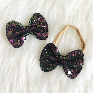 Ursula Metallic Genuine Leather Bow