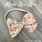 Khaki Rose Bow