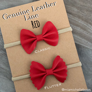 Red Genuine Leather Bow