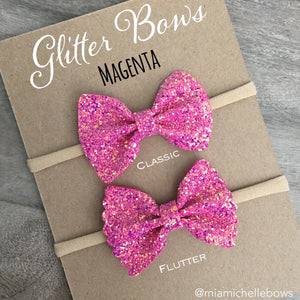 Magenta Glitter Bow